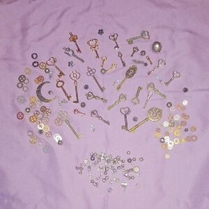 Steampunk Skeleton Key and Gear Charms